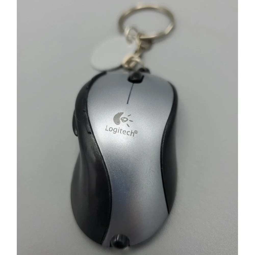 Vintage Logitech Mouse Keychain Light Advert 25th Anniversary Nostalgia